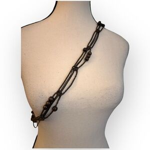 Women’s M/L Handmade Beaded Leather Cord Fashion Belt